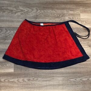 Pilpel Wrap Skirt Swimsuit Cover-Up Orange & Navy